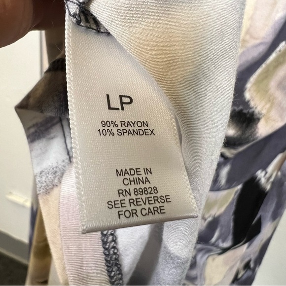 LOGO by Lori Goldstein Elbow Sleeve Dress Neutral Combo Size LP - Picture 7 of 11